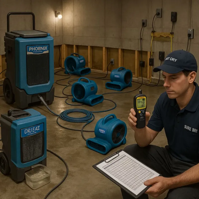 Structural Drying and Dehumidification process in Wallington, NJ